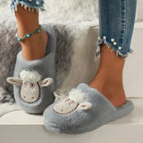 Slippers For Women Indoor And Outdoor Cartoon Embroidered Bedroom Slippers Cotton Slippers Home Slippers Casual Shoes For Women