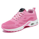 Ladies Trainers Casual Mesh Sneakers Pink Women Flat Shoes Lightweight Soft Sneakers Breathable Footwear Basket Shoes Plus Size