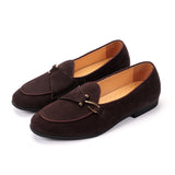 Fashion Men's Suede Genuine Leather Casual Shoes Mens Buckle Party Wedding Loafers Moccasins Men Light Comfortable Driving Flats