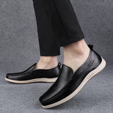 Genuine Leather Men Casual Shoes Luxury Brand Mens Loafers Moccasins Breathable Slip on Italian Cow Leather Shoes 2023 New