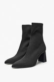 Women Boots High Heels Heeled Cowboy Ankle Boots  Winter Fashion Pointed Toes Heel Women Chunky Heel Woman Shoes Brown