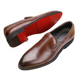 Red Sole Loafers Men Shoes PU Solid Color Fashion Business Casual Party Daily Versatile Simple Lightweight Classic Dress Shoes