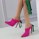 Liyke Spring Autumn Sexy Green Ankle Strap High Heels Shoes For Women Pointed Toe Stiletto Party Dress Pumps Sandals Size 35-42