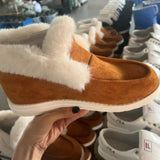 Ladies Ankle Boots Women Winter Warm Plush Fur Snow Boots Suede Leather Shoes Ladies Slip on Comfortable Female Footwear