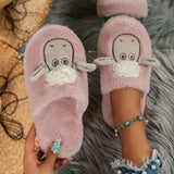 Slippers For Women Indoor And Outdoor Cartoon Embroidered Bedroom Slippers Cotton Slippers Home Slippers Casual Shoes For Women