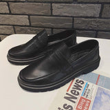 Youth Men's Casual Leather shoes classic office outdoor flats slip-on Business loafers plus size37-48 all-match Oxford Mocasines