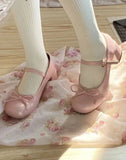 Japanese Kawaii Shoes Women Lolita Style Bow Design Sweet Sandals Female Pure Color Buckle Casual Mary Janes Shoes Summer