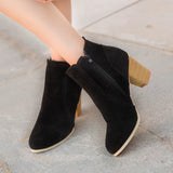 Booties Woman Autumn Winter Chunky Heels Zip Shoes Luxury Fashion Chelsea Ankle Women's Boots Size 41