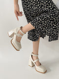 Spring Autumn Retro Mary Jane shoes New beige white high heel Lolita shoes college girls platform shoes Women sandals