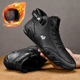 Men Boots Spring with High Sneakers Newly Outdoor Light Casual Shoes for Men Genuine Leather Casual Boots