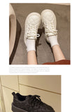 Winter Shoes Women Female Footwear Round Toe Clogs Platform Casual Sneaker Dress New Cross Small Creepers Lace-Up Cross-tied Sol