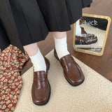 loafers Lolita Brown Cosplay Shoes Women Uniform Shoes Uwabaki Japanese JK Round Toe Women Girls School Students mary janes