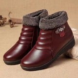 New Women's Real Leather Ankle Boots Thick Bottom Plush Shoes Women Winter Warm Shoes Fashion Cool Footwear Size 34-41