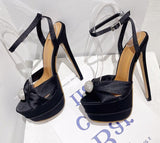 Sexy Peep Toe 16CM Extreme High Heels Women's Sandals Party Banquet Stiletto Shoes Fashion Buckle Strap Platform Pumps