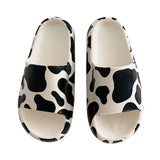 Summer Home Cow Pattern Women Slippers Black White Thick Sole EVA Girls Platform Shoes Outdoor Cartoon Ladies Beach Slides