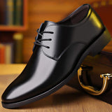 Fashion Men Shoes British Style Soft Bottom Casual Pu Leather Waterproof Comfortable Business  Formalmen Lace-Up Shoes