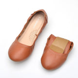 Women Ballet Flats Fashion Foldable Leather Loafers Soft Slip on Woman Luxury Brand Prom Ballerina Flats Wedding Party Shoes