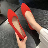 Women's Ballet Flats Knitting Casual Shoes Slip-on Cute Ballerina Pointe Shoes Not Casual Leather Without Heels Comfortable