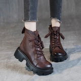 Booties Chunky Footwear Platform Fur Short Shoes for Women Biker Female Ankle Boots Combat Punk Style Trend Spring Fashion