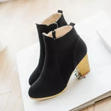 Booties Woman Autumn Winter Chunky Heels Zip Shoes Luxury Fashion Chelsea Ankle Women's Boots Size 41