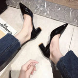 Shoes for Women Office Ladies Summer Footwear Comfortable and Elegant Pointed Toe White with Medium Heels on Offer Lastest