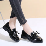 Rimocy Black Patent Leather Women's Loafers Platform Slip on Shoes for Women Spring British Tassel Casual Flats Shoes Woman