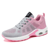 Ladies Trainers Casual Mesh Sneakers Pink Women Flat Shoes Lightweight Soft Sneakers Breathable Footwear Basket Shoes Plus Size