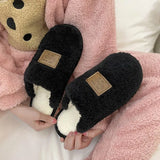 Home Cotton Slippers Couples Shoes Men Fur Cotton Women Winter Indoor Home Comfortable Warm Slides