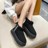 Real Sheepskin Wool Low-cut Warm Fur Shoes Snow Boots  Man and Women  Platform Boots Winter Short Boots  Fur for Ladies