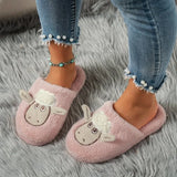 Slippers For Women Indoor And Outdoor Cartoon Embroidered Bedroom Slippers Cotton Slippers Home Slippers Casual Shoes For Women