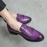 casual loafers Men Leather Shoes Fashion Wedding Party Shoes Luxury Men Designer Business Flats Shoes Large Size  tassel