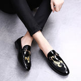 Men's Casual Leather Shoes Classic Slip-on Loafers Mens Driving Moccasins Men Embroidery Party Wedding Flats  Sizes 38-48