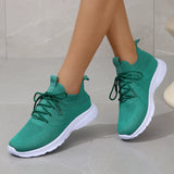 Lightweight Breathable Sneakers Shoes for Women Casual Knitted Mesh Flats Woman Comfort Non Slip Tennis Female Plus Size 43