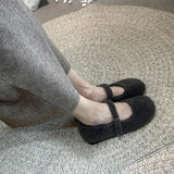 Winter Round Toe Women Fur Loafer Flats Shoes Fashion Shallow Buckle Ladies Flats Women's Comfort Warm Street Style Shoes