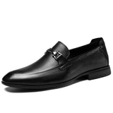 Luxury Genuine Leather Mens Shoes Top Quality Casual Business Shoes Daily Loafers Black Dress Shoes Mocassin Homme Big Size36-49