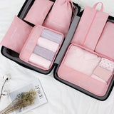 High quality 7PCS/set Travel Bag Set Women Men Luggage Organizer for Clothes Shoe Waterproof Packing Cube Portable Clothing